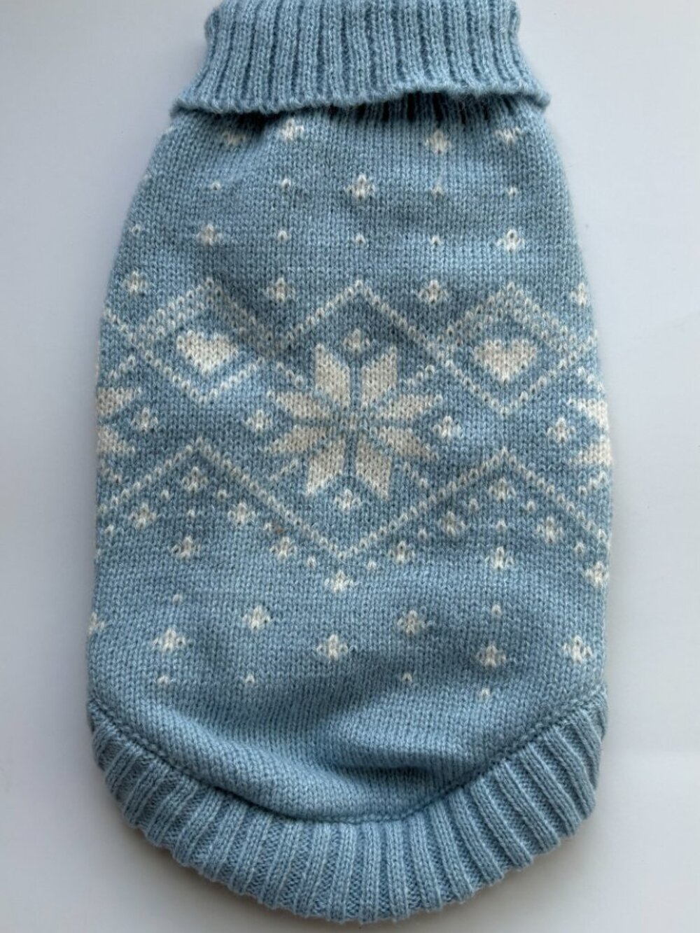 Draper James XS Dog Sweater Blue Fair Isle Snowflake Heart Knit - Picture 5 of 5